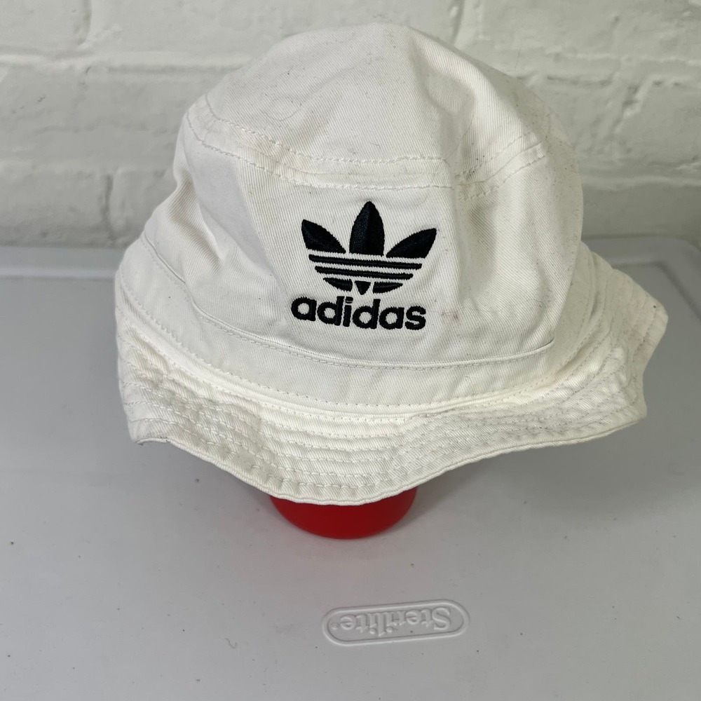 Adidas Women's Washed Bucket Hat Lightweight White One-Size